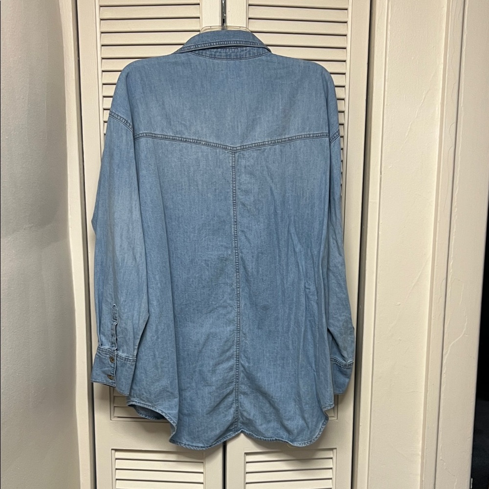 Sofia By Sofia Vergara Blue Button Down Shirt - image 5